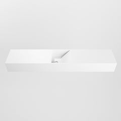 MONDIAZ TYNE 110cm fontein solid surface kleur Talc. Positie wastafel midden