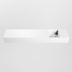 MONDIAZ TYNE 110cm fontein solid surface kleur Talc. Positie wastafel rechts