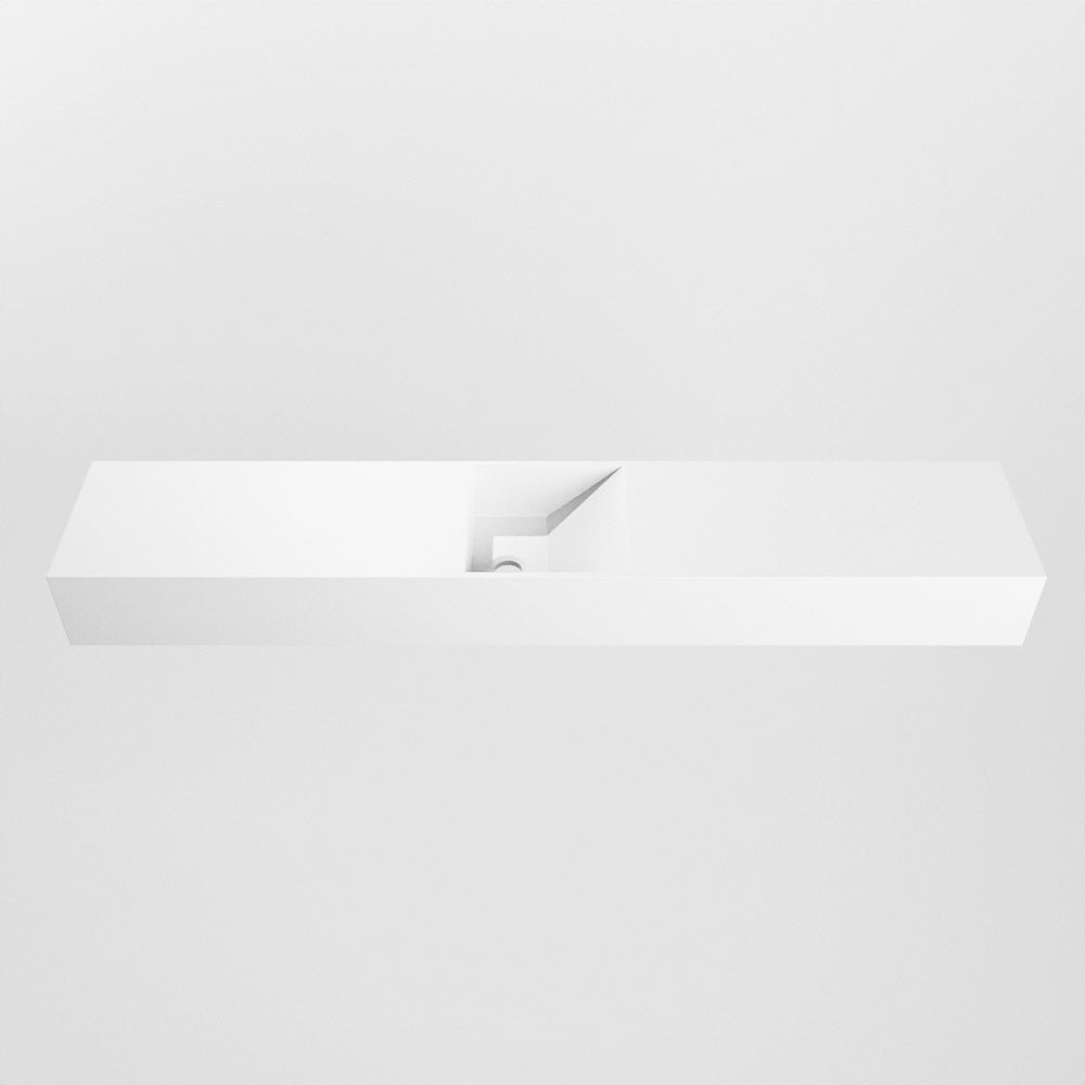 MONDIAZ TYNE 120cm fontein solid surface kleur Talc. Positie wastafel midden