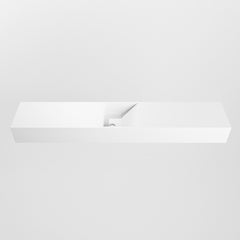 MONDIAZ TYNE 120cm fontein solid surface kleur Talc. Positie wastafel midden