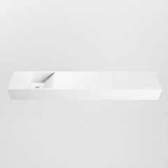 MONDIAZ TYNE 120cm fontein solid surface kleur Talc. Positie wastafel links