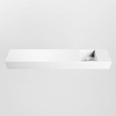 MONDIAZ TYNE 120cm fontein solid surface kleur Talc. Positie wastafel rechts