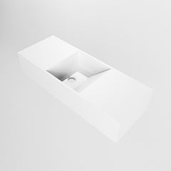 MONDIAZ TYNE 60cm fontein solid surface kleur Talc. Positie wastafel midden