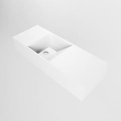 MONDIAZ TYNE 60cm fontein solid surface kleur Talc. Positie wastafel links