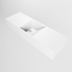 MONDIAZ TYNE 70cm fontein solid surface kleur Talc. Positie wastafel midden