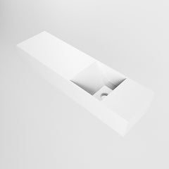 MONDIAZ TYNE 80cm fontein solid surface kleur Talc. Positie wastafel rechts