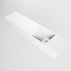 MONDIAZ TYNE 90cm fontein solid surface kleur Talc. Positie wastafel rechts