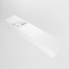 MONDIAZ TYNE 100cm fontein solid surface kleur Talc. Positie wastafel links