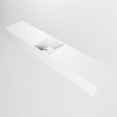 MONDIAZ TYNE 110cm fontein solid surface kleur Talc. Positie wastafel midden