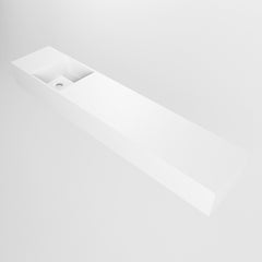 MONDIAZ TYNE 110cm fontein solid surface kleur Talc. Positie wastafel links