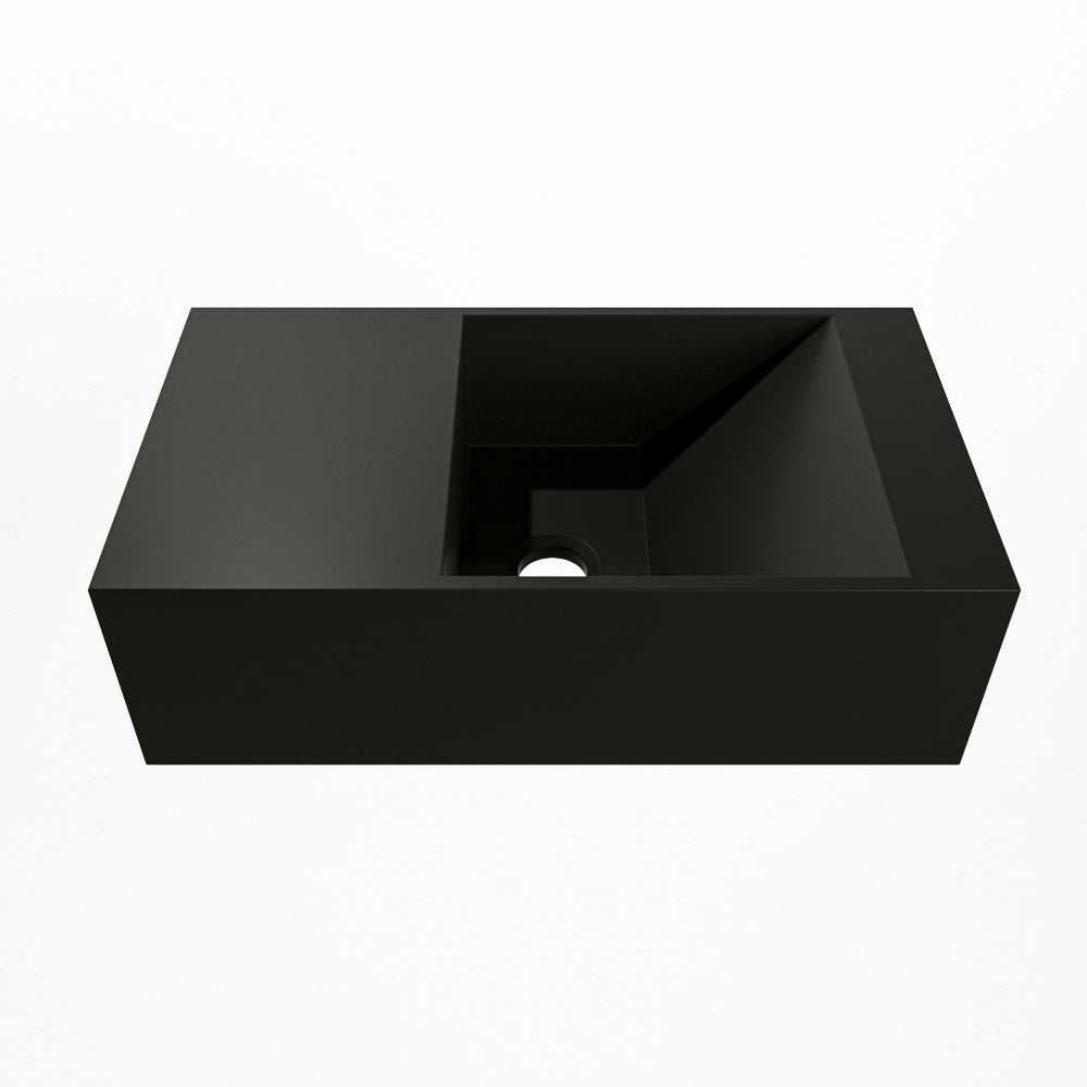 MONDIAZ TYNE 40cm fontein solid surface kleur Urban. Positie wastafel links