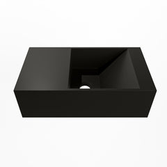 MONDIAZ TYNE 40cm fontein solid surface kleur Urban. Positie wastafel links