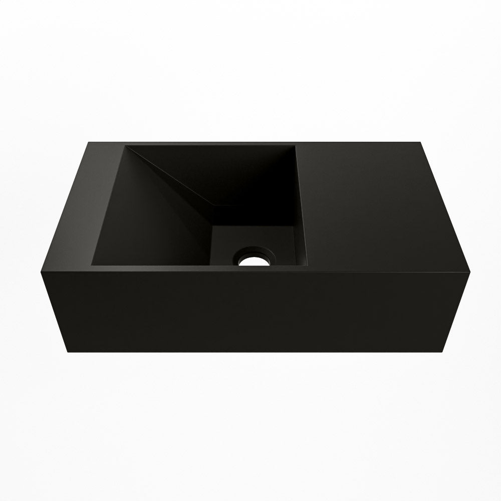 MONDIAZ TYNE 40cm fontein solid surface kleur Urban. Positie wastafel rechts