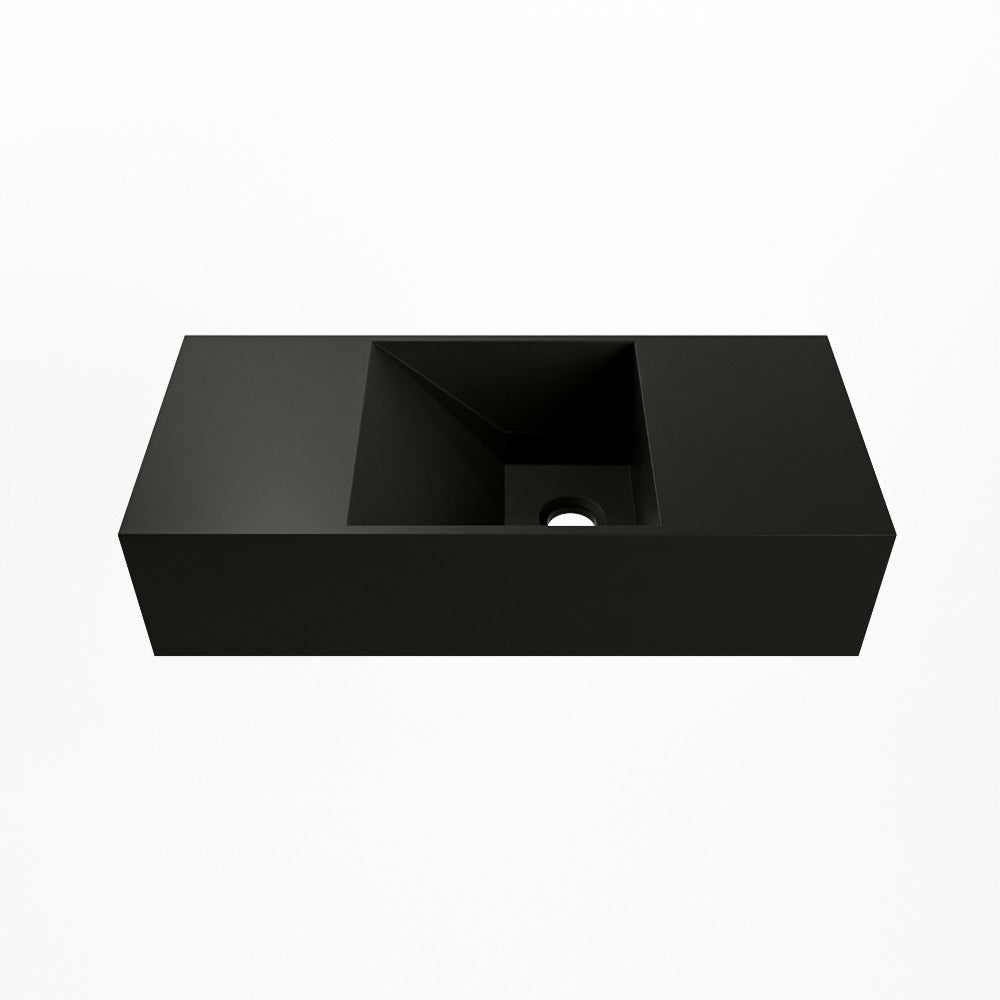 MONDIAZ TYNE 50cm fontein solid surface kleur Urban. Positie wastafel rechts