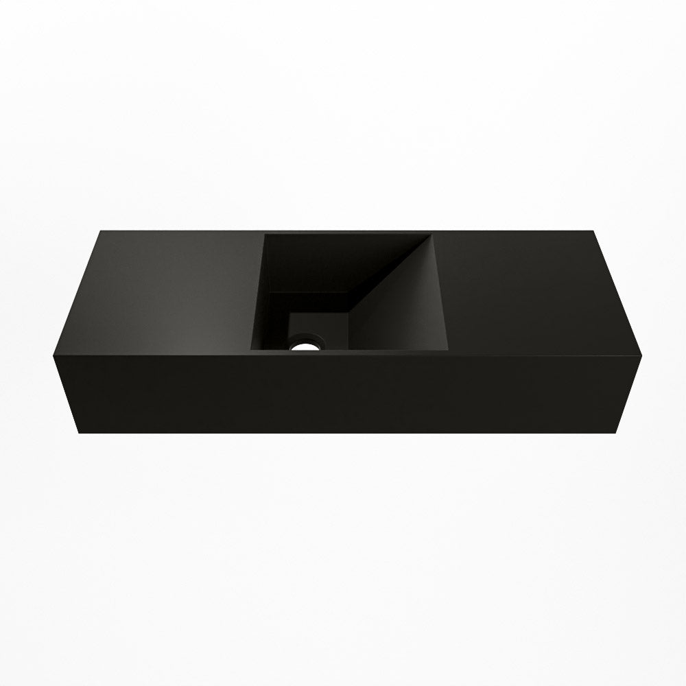 MONDIAZ TYNE 60cm fontein solid surface kleur Urban. Positie wastafel midden