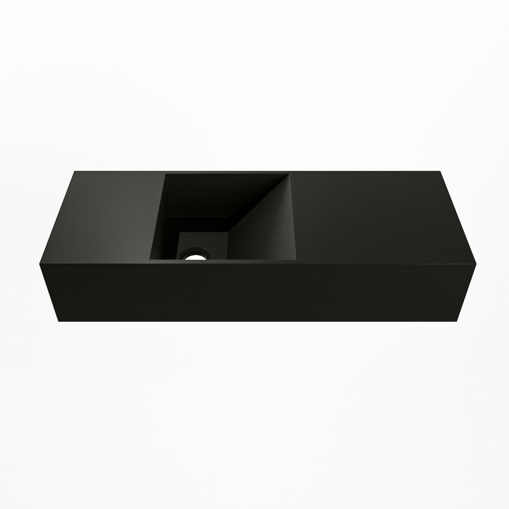 MONDIAZ TYNE 60cm fontein solid surface kleur Urban. Positie wastafel links