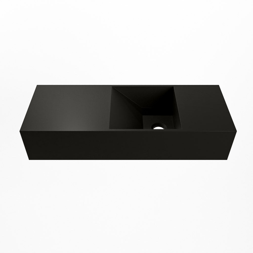 MONDIAZ TYNE 60cm fontein solid surface kleur Urban. Positie wastafel rechts