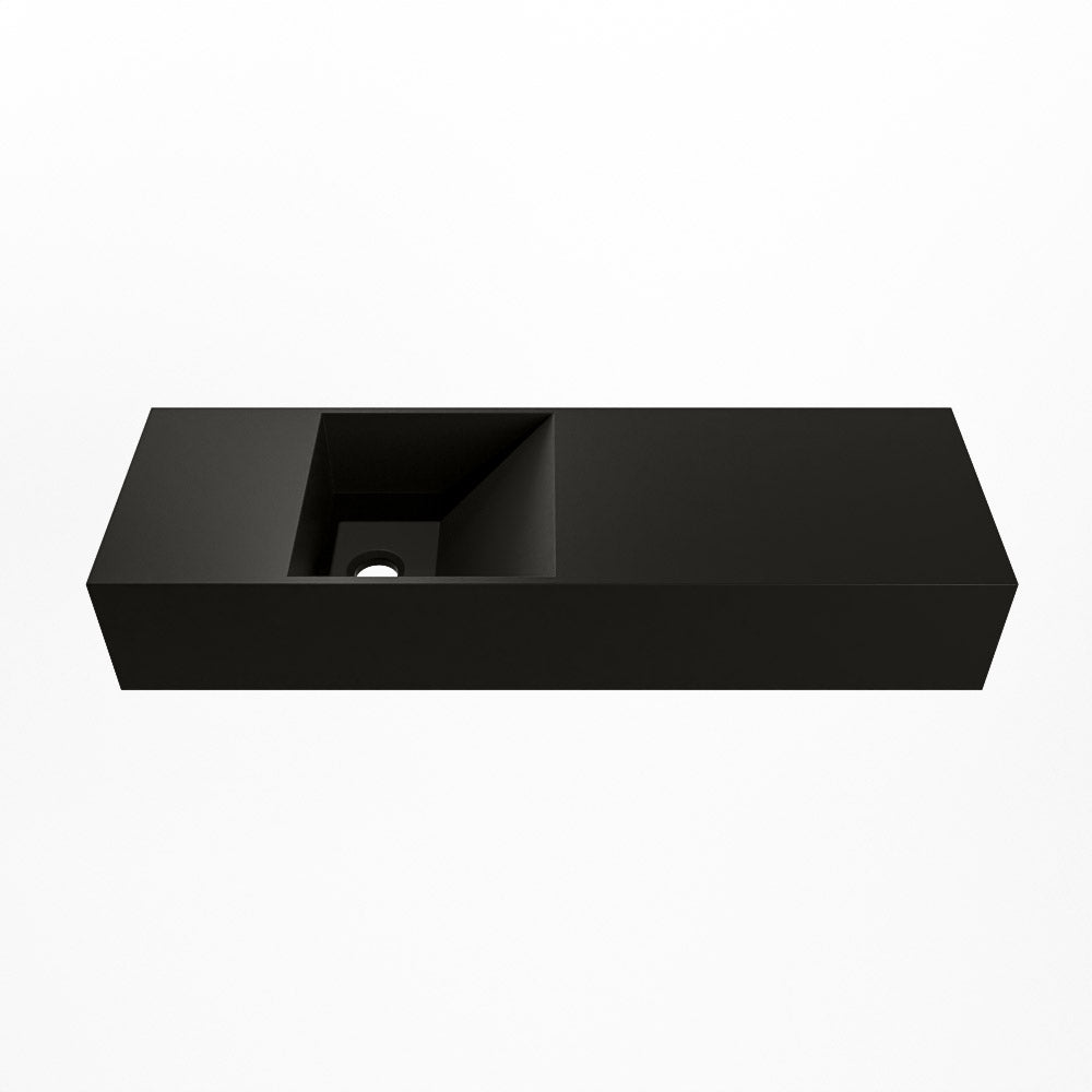 MONDIAZ TYNE 70cm fontein solid surface kleur Urban. Positie wastafel links