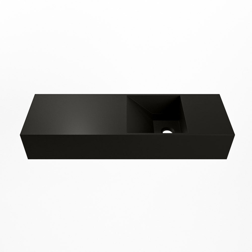MONDIAZ TYNE 70cm fontein solid surface kleur Urban. Positie wastafel rechts