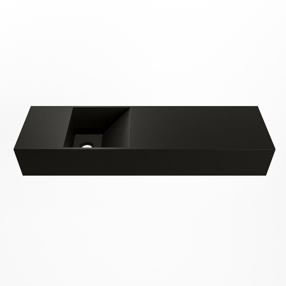 MONDIAZ TYNE 80cm fontein solid surface kleur Urban. Positie wastafel links