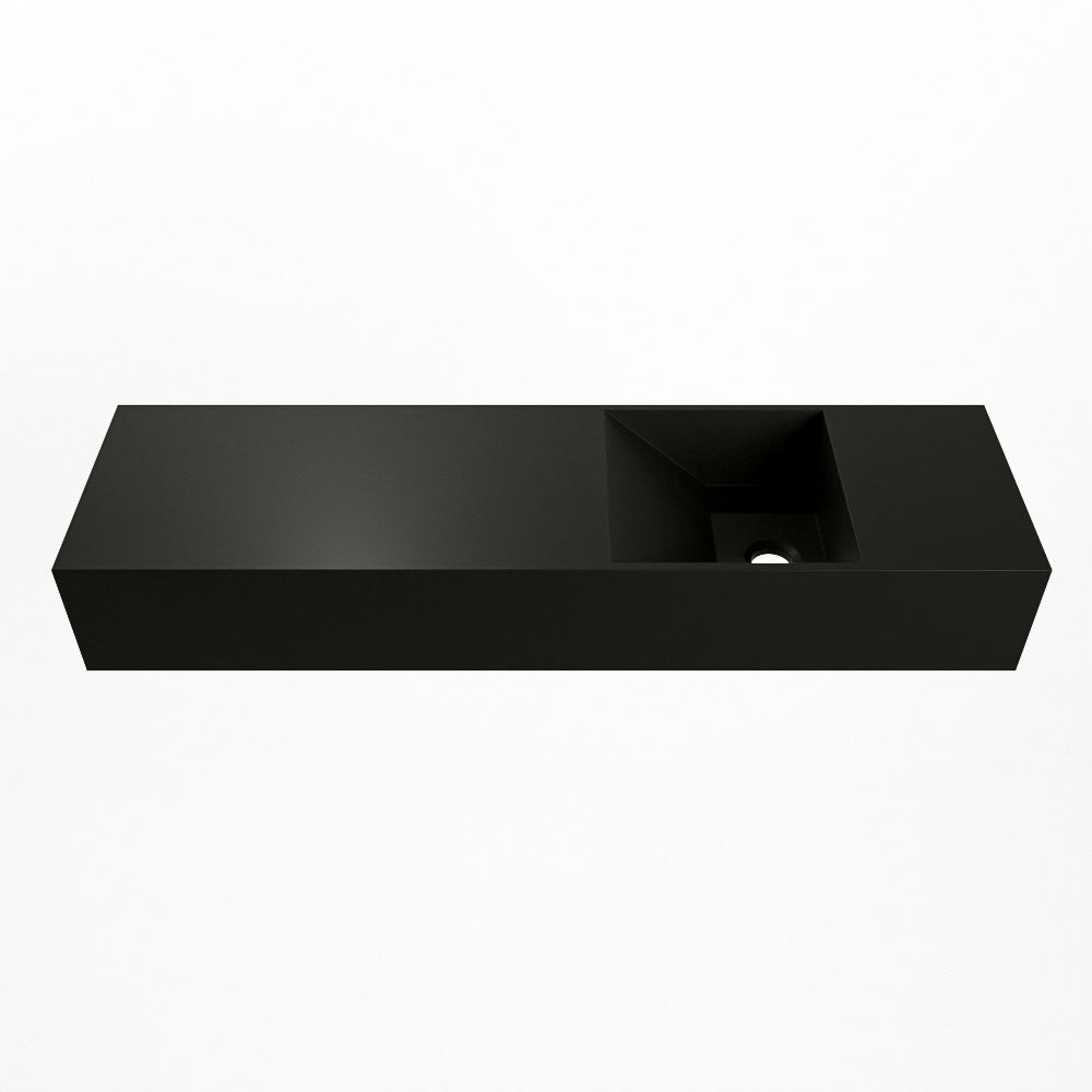 MONDIAZ TYNE 80cm fontein solid surface kleur Urban. Positie wastafel rechts