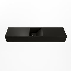 MONDIAZ TYNE 90cm fontein solid surface kleur Urban. Positie wastafel midden