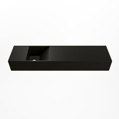 MONDIAZ TYNE 90cm fontein solid surface kleur Urban. Positie wastafel links