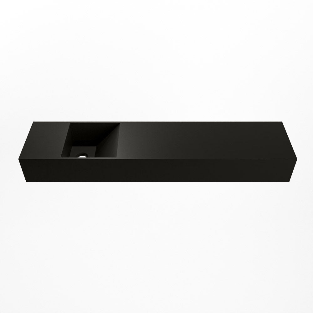 MONDIAZ TYNE 100cm fontein solid surface kleur Urban. Positie wastafel links