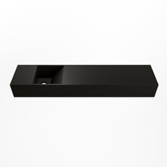 MONDIAZ TYNE 100cm fontein solid surface kleur Urban. Positie wastafel links