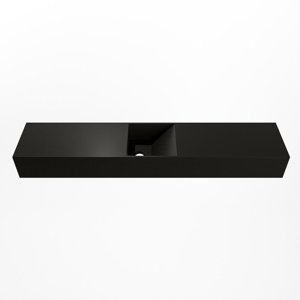 MONDIAZ TYNE 110cm fontein solid surface kleur Urban. Positie wastafel midden