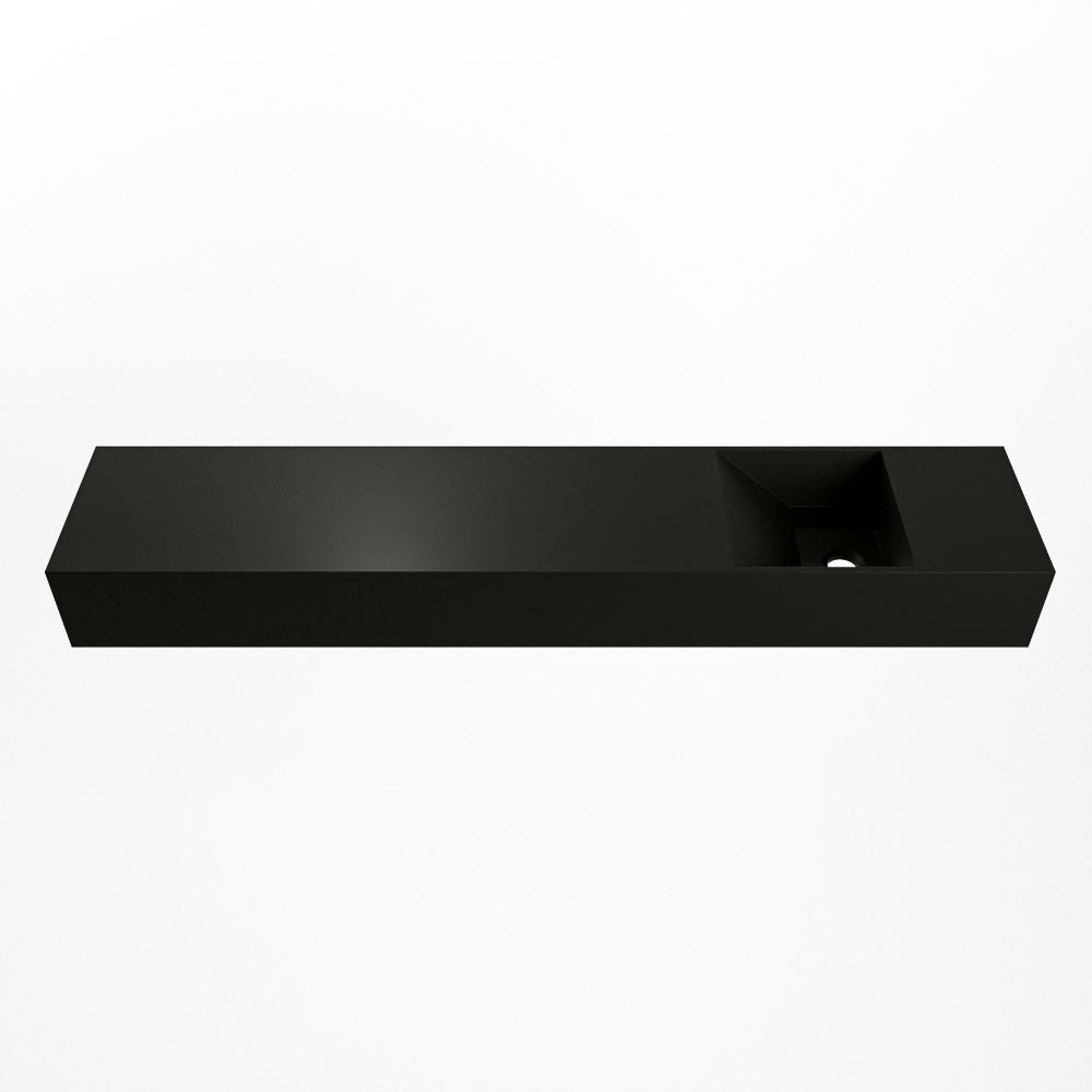 MONDIAZ TYNE 110cm fontein solid surface kleur Urban. Positie wastafel rechts