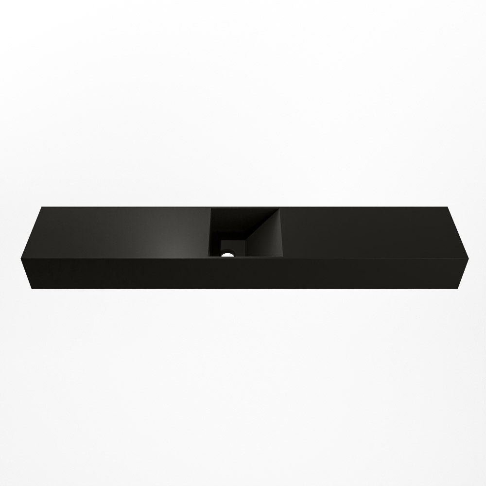 MONDIAZ TYNE 120cm fontein solid surface kleur Urban. Positie wastafel midden
