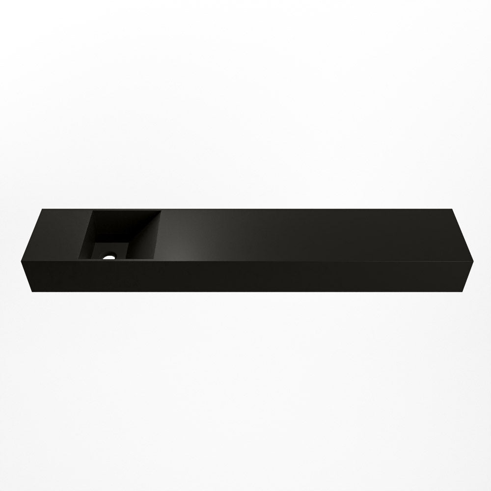 MONDIAZ TYNE 120cm fontein solid surface kleur Urban. Positie wastafel links