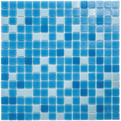 The Mosaic Factory GM57 Amsterdam Blauw Mix Zachte korrel - glas mozaïektegel 2x2cm