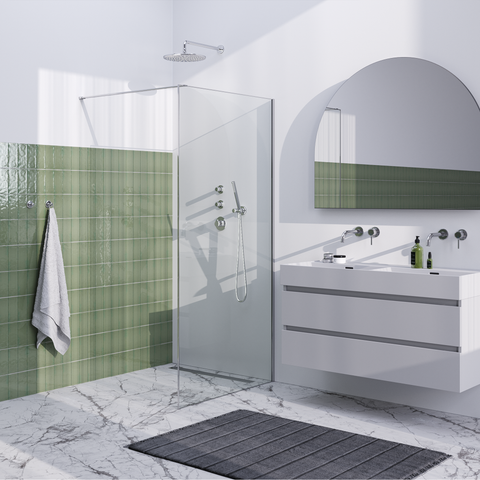 BRAUER Chrome Frame Inloopdouche - helder glas - 100x200 - muurprofiel - lijst rondom