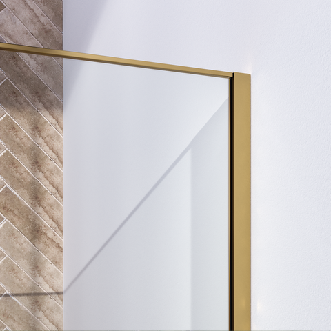BRAUER Gold Frame Inloopdouche set 1 helder glas 100x200 met muurprofiel en lijst rondom goud geborsteld GS-ILMP1H100200GG