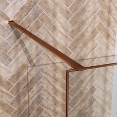 BRAUER Copper Frame Inloopdouche - helder glas - 100x200 - muurprofiel - lijst rondom - koper geborsteld PVD