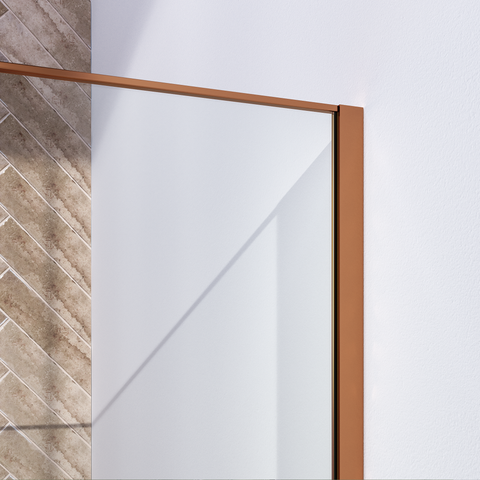 BRAUER Copper Frame Inloopdouche - helder glas - 100x200 - muurprofiel - lijst rondom - koper geborsteld PVD