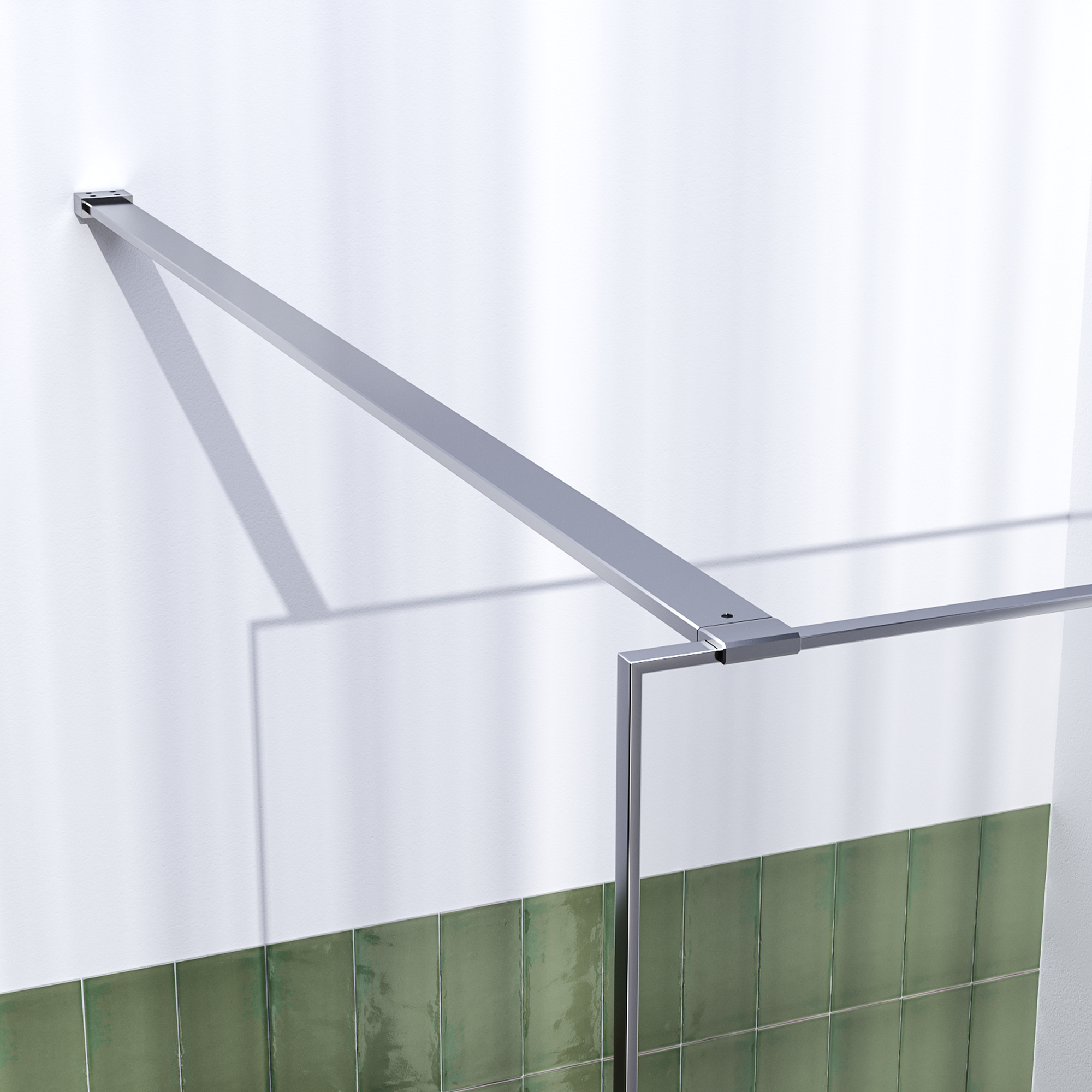 BRAUER Brushed Frame Inloopdouche set 1 helder glas 100x200 met muurprofiel en lijst rondom RVS-kleurig geborsteld GS-ILMP1H100200NG