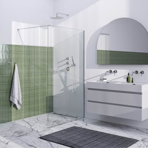 BRAUER Chrome Frame Inloopdouche set 1 helder glas 120x200 met muurprofiel en lijst rondom chroom GS-ILMP1H120200CE