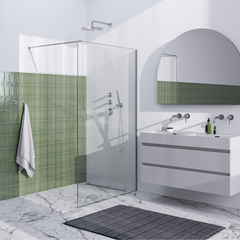 BRAUER Brushed Frame Inloopdouche set 1 helder glas 120x200 met muurprofiel en lijst rondom RVS-kleurig geborsteld GS-ILMP1H120200NG