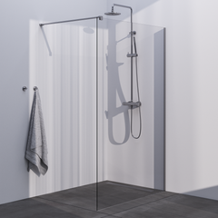 BRAUER Brushed Season Inloopdouche set 1 helder glas 130x200 met muurprofiel RVS-kleurig geborsteld GS-ISMP1H130200NG