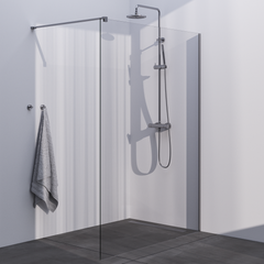 BRAUER Brushed Season Inloopdouche set 1 helder glas 140x200 met muurprofiel RVS-kleurig geborsteld GS-ISMP1H140200NG