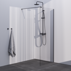 BRAUER Gunmetal Season Inloopdouche set 1 helder glas 80x200 met muurprofiel gunmetal geborsteld GS-ISMP1H80200GM