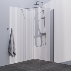 BRAUER Brushed Season Inloopdouche set 1 helder glas 80x200 met muurprofiel RVS-kleurig geborsteld GS-ISMP1H80200NG