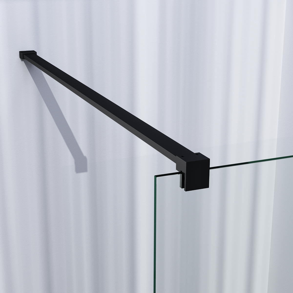 BRAUER Black Season Inloopdouche set 1 helder glas 90x200 met muurprofiel mat zwart GS-ISMP1H90200S