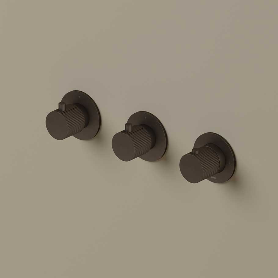 Hotbath Guy Row GY7067REXT afbouwdeel voor inbouwthermostaat met 2 stopkranen - Tuscan Bronze
