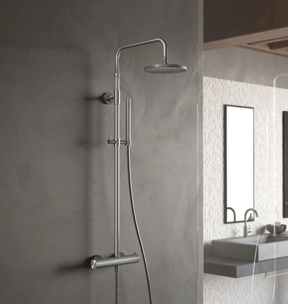 Hotbath Archie SDS30 opbouw doucheset RVS 316, met staafdouche en hoofddouche 20cm