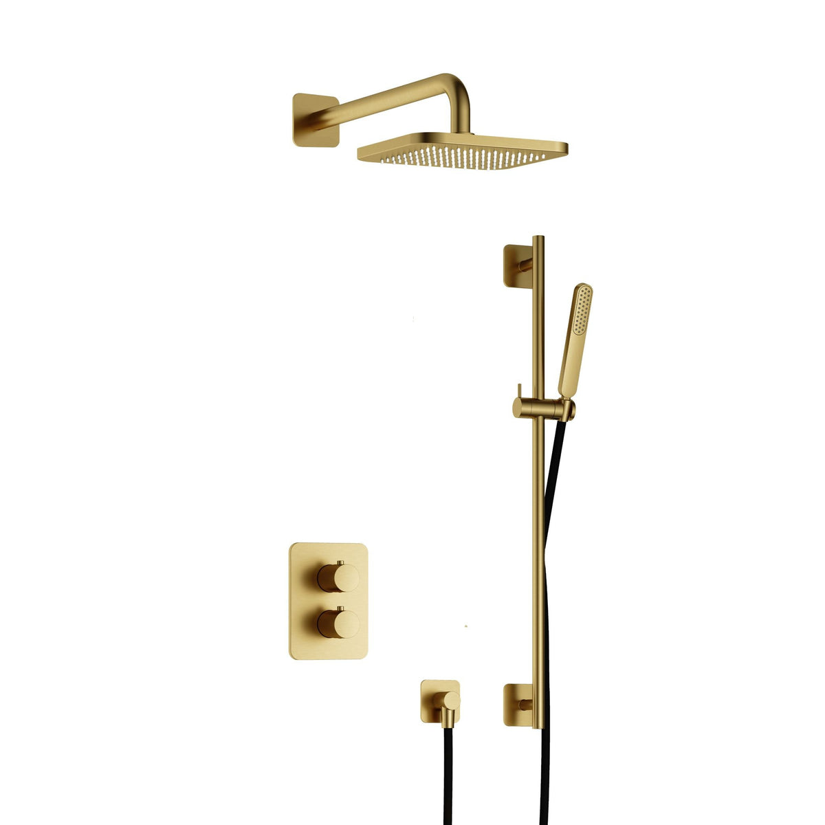 Hotbath Gal IBS40A inbouw doucheset met 2-weg stop-omstel met glijstang - Geborsteld Messing PVD