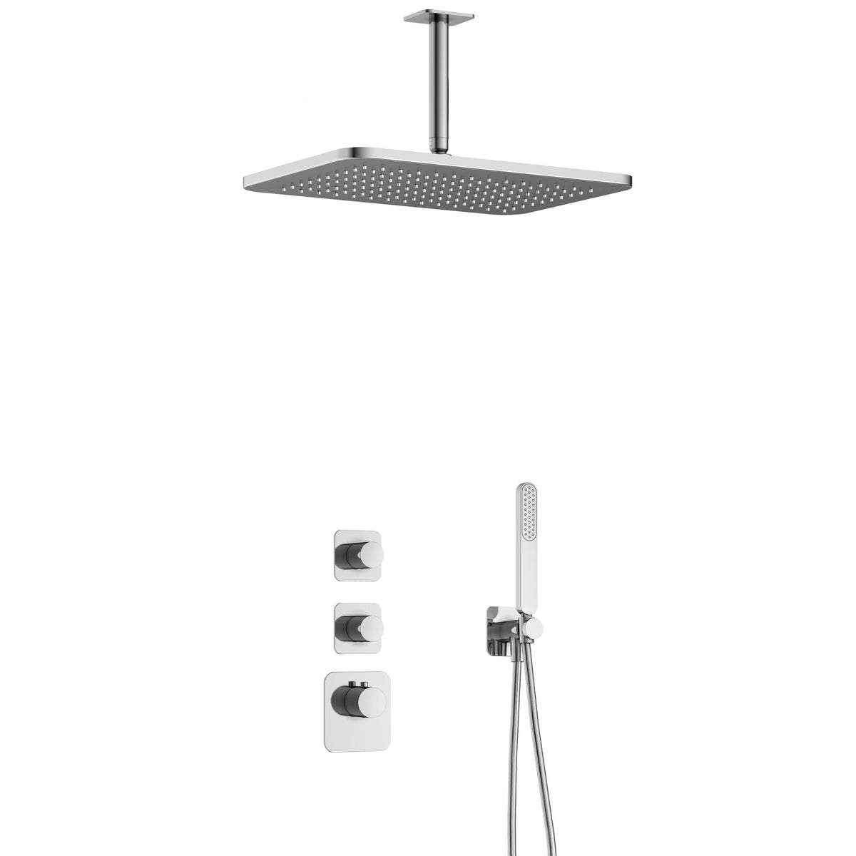 Hotbath Gal IBS40 inbouw doucheset High Flow met 2 stopkranen met plafondbuis en gl106 - Chroom